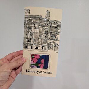 Like New in Package Liberty of London Floral Silk Scarf Navy Blue Pink